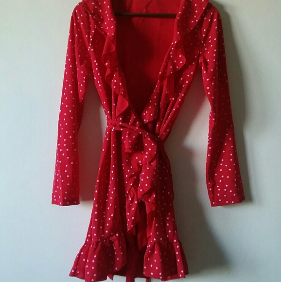 Red star print wrap dress - Picture 7 of 7